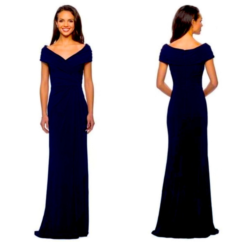 NEW La Femme Off Shoulder Jersey Maxi Gown 12